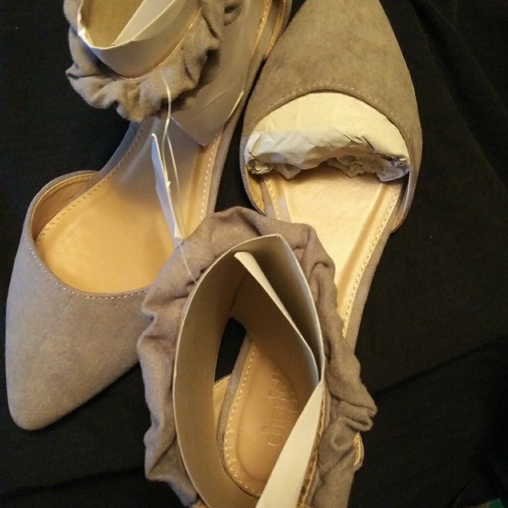 Gray Suede Flats